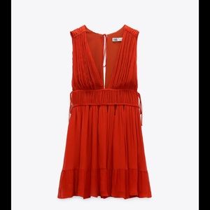 Zara burnt orange mini dress size small
